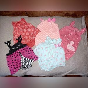 Baby Girl Newborn Bundle - Assorted Onsies Rompers - Size NB